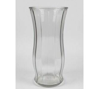 Clear Glass‎ Vase Fluted Panel Design 8 Inch Tall Flower Home Decor